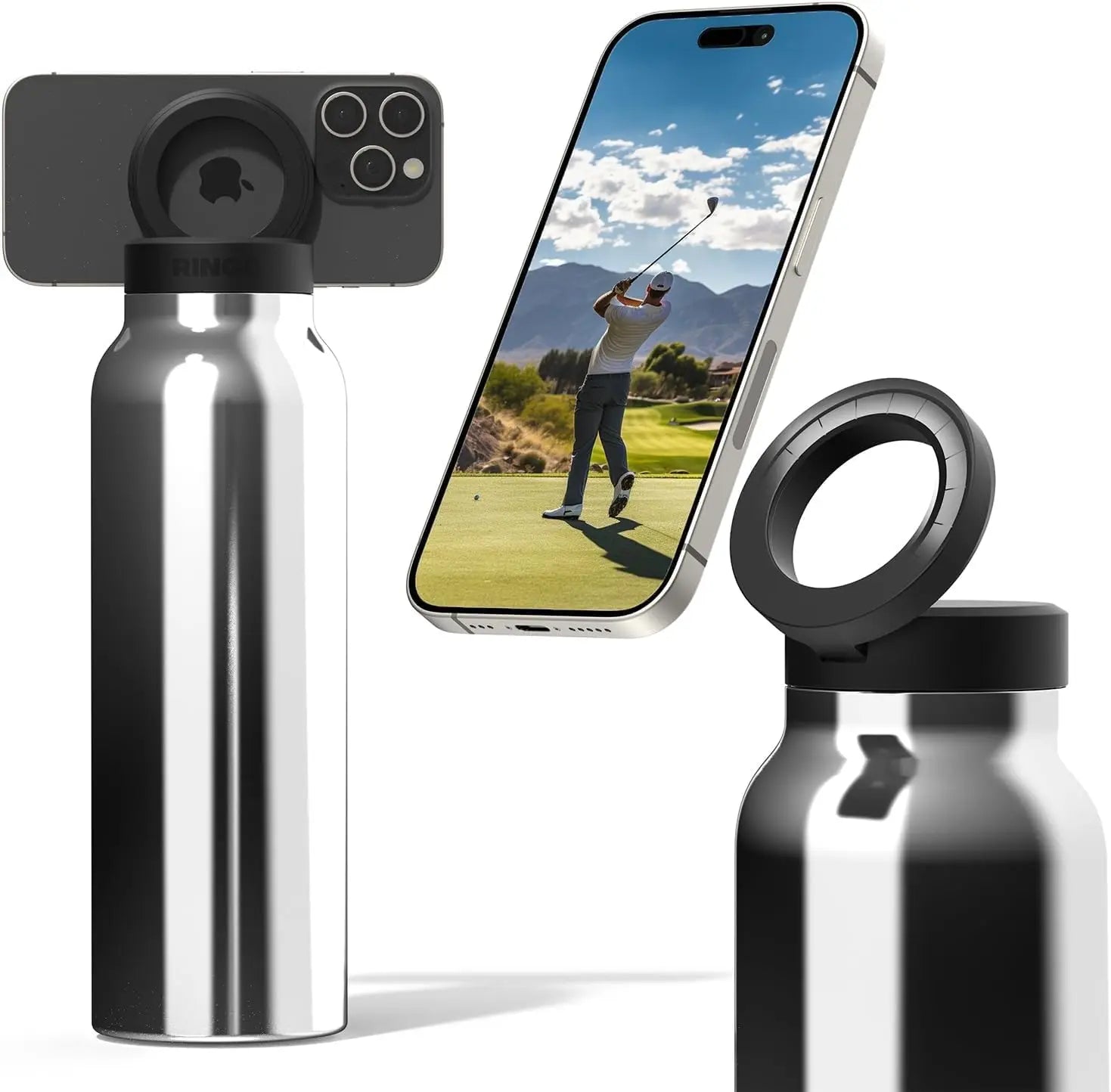 Insulated Water Bottle with Phone Mount