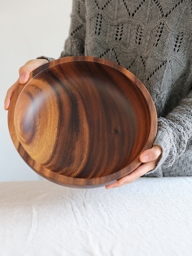 Natural Wooden Fruit Salad Bowl – Elegant Serving Bowl