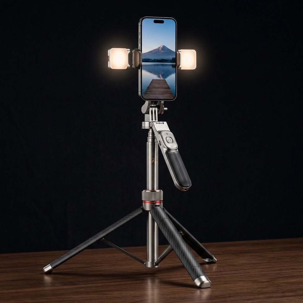 Selfie Stick Tripod with LED Light for Perfect Shots