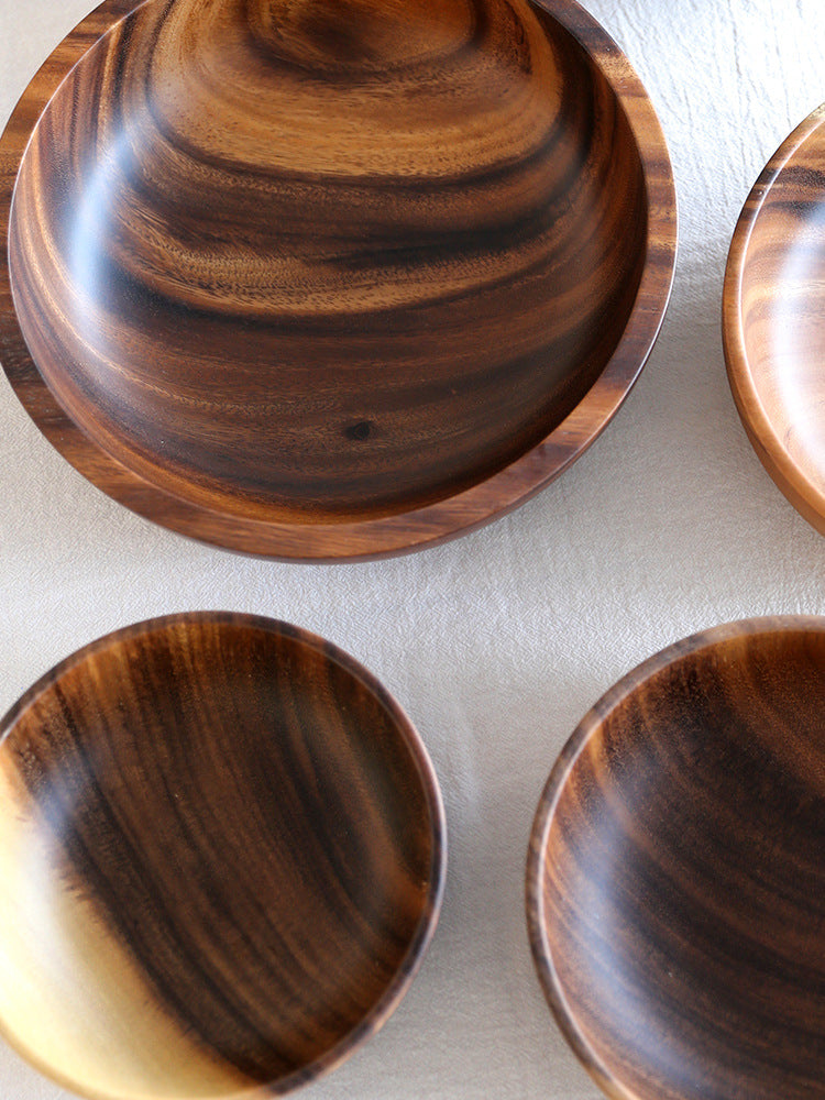 Natural Wooden Fruit Salad Bowl – Elegant Serving Bowl