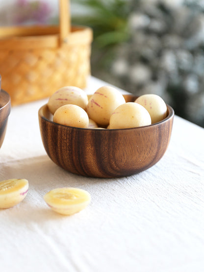 Natural Wooden Fruit Salad Bowl – Elegant Serving Bowl
