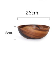Natural Wooden Fruit Salad Bowl – Elegant Serving Bowl