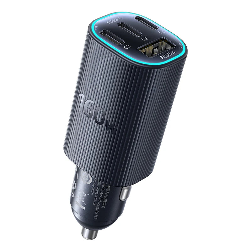 160W Magnetic Car Charger Type-C Fast Charger with 4 Ports Fast Charging USB for Iphone 17 16 15 14 Pro Xiaomi Samsung