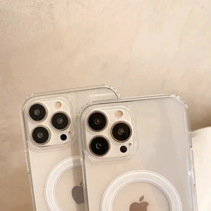 MagSafe Magnetic iPhone Case packaging showing clear wireless charging cover design and magnetic ring outline.