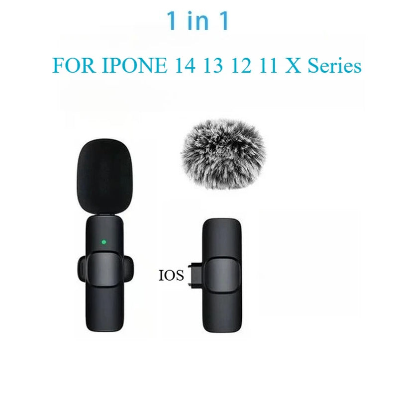 Wireless Lavalier Lapel Microphone for Iphone, Ipad, Mini Video Recording Mic for Interview Video Podcast Vlog Noise Reduction