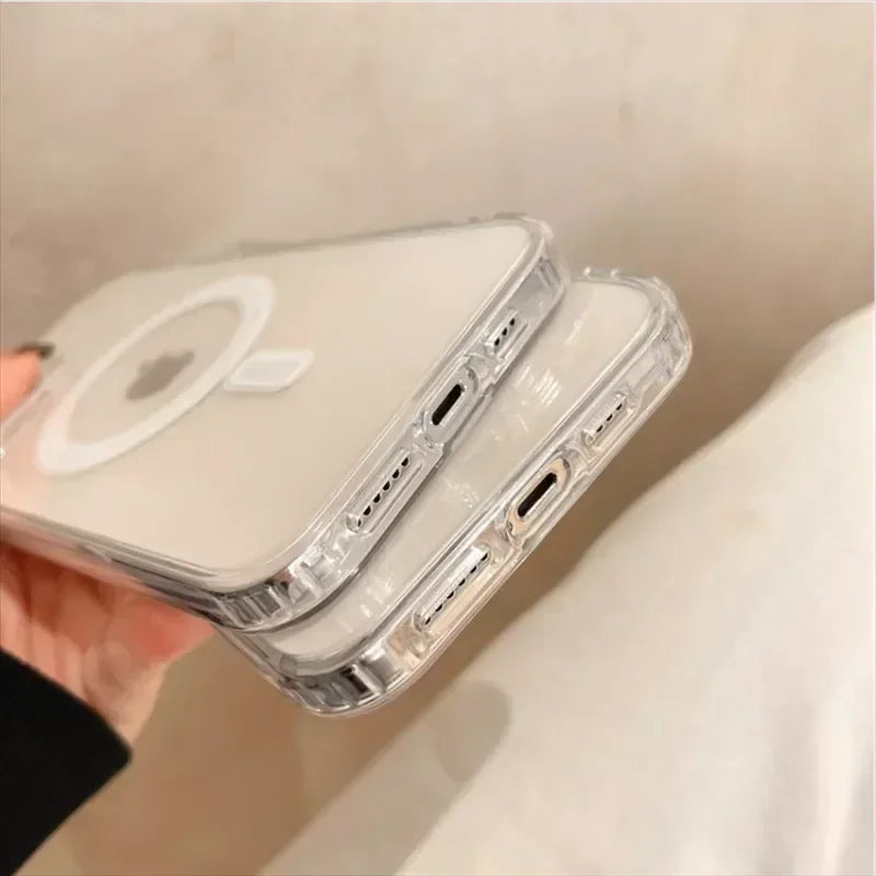 MagSafe Magnetic iPhone Case packaging showing clear wireless charging cover design and magnetic ring outline.
