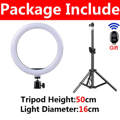 LED Selfie Ring Lighting Photographic Selfie Ring Lamp USB Remote Fill Light for Youtube Tiktok Video Live Phone Holder &amp; Tripod