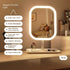 Unique designer LED makeup vanity mirror with three color lighting and touch control for bedroom dressing table