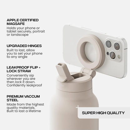 24Oz Insulated Water Bottle with Phone Mount