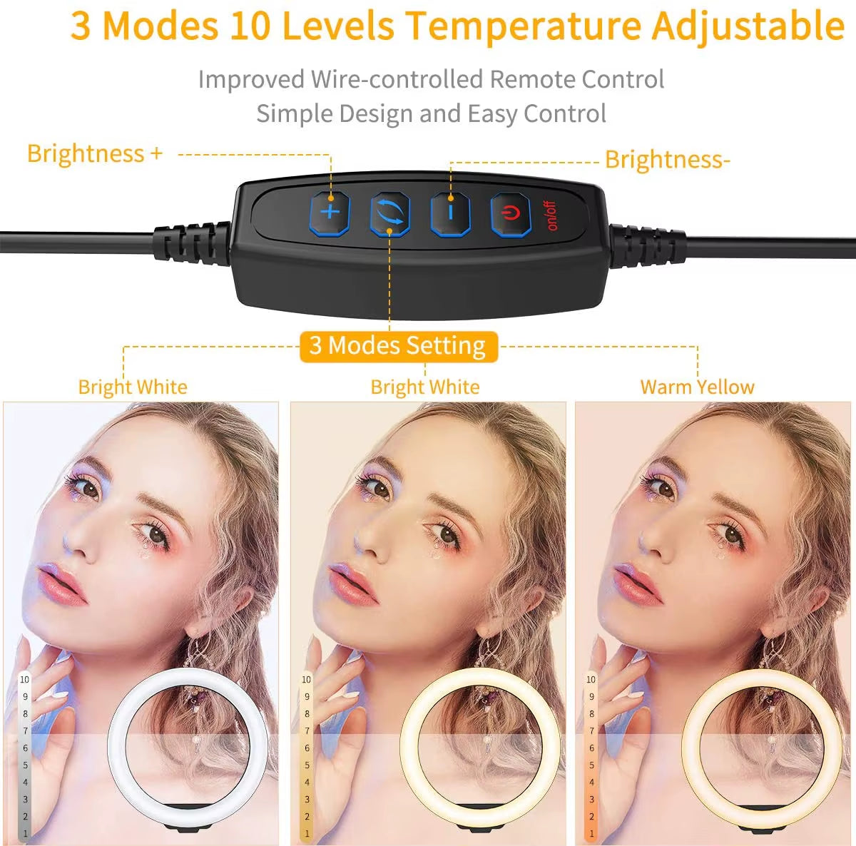 LED Selfie Ring Lighting Photographic Selfie Ring Lamp USB Remote Fill Light for Youtube Tiktok Video Live Phone Holder &amp; Tripod