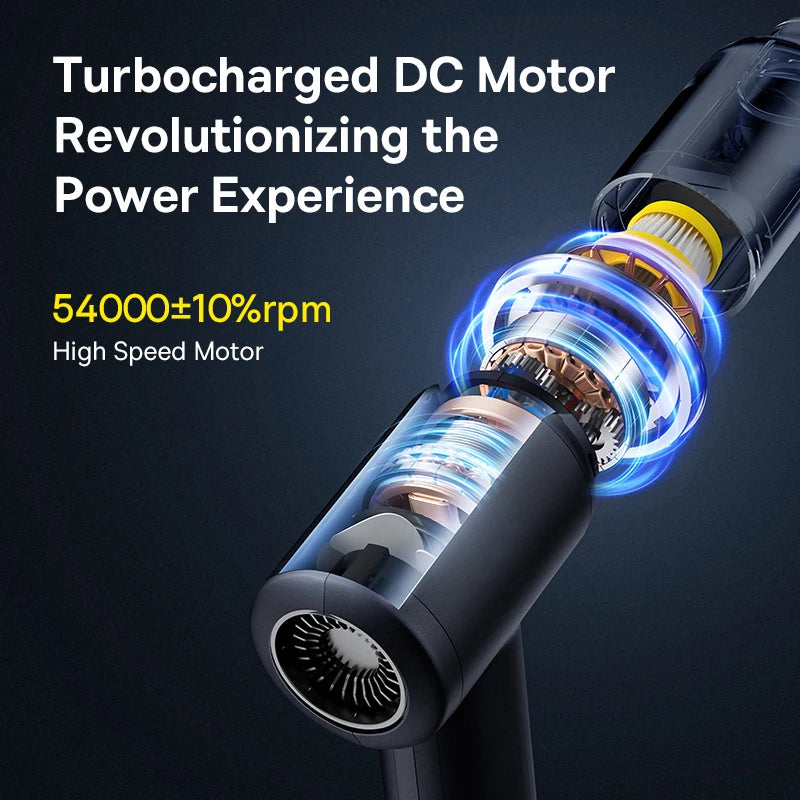Multi-function nozzle for wireless car vacuum cleaner, showcasing window cleaning, barbecue blowing, and outdoor use.