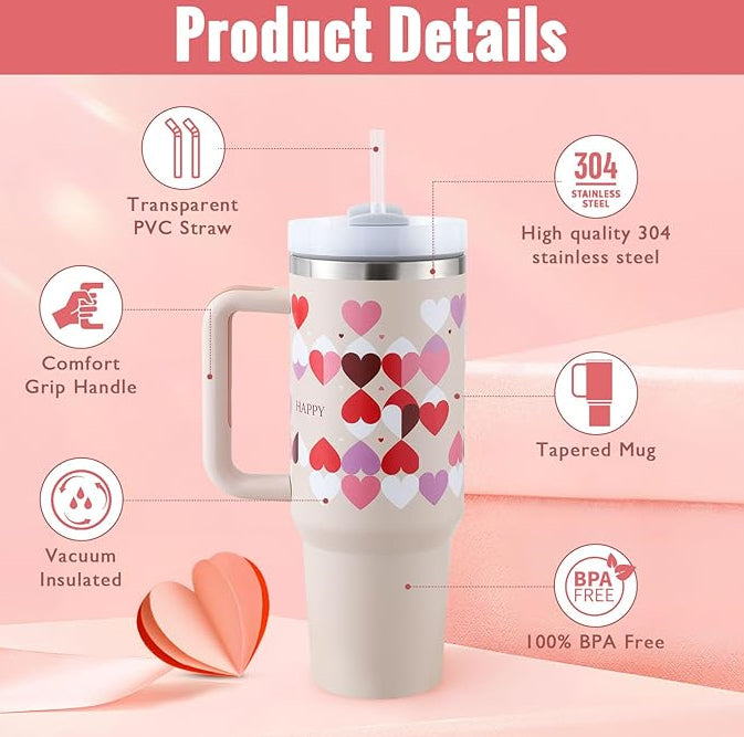 Insulated Stainless Steel Tumbler with Handle