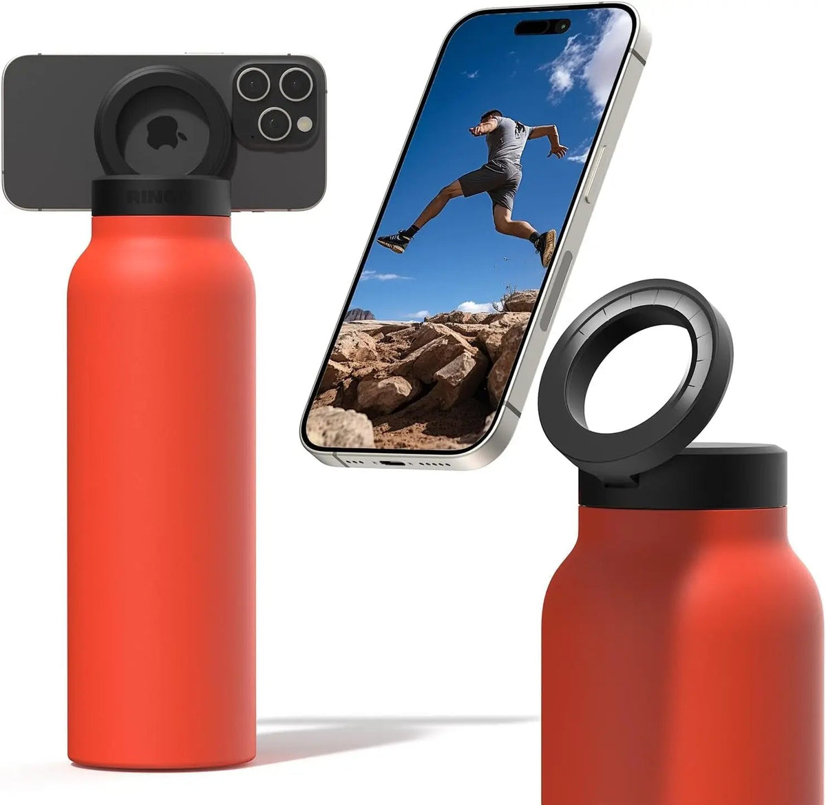 Insulated Water Bottle with Phone Mount