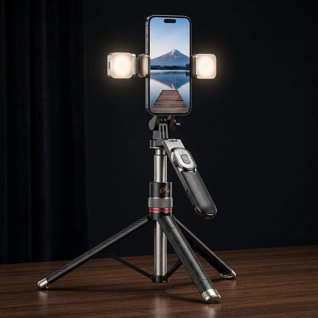 Selfie Stick Tripod with LED Light for Perfect Shots