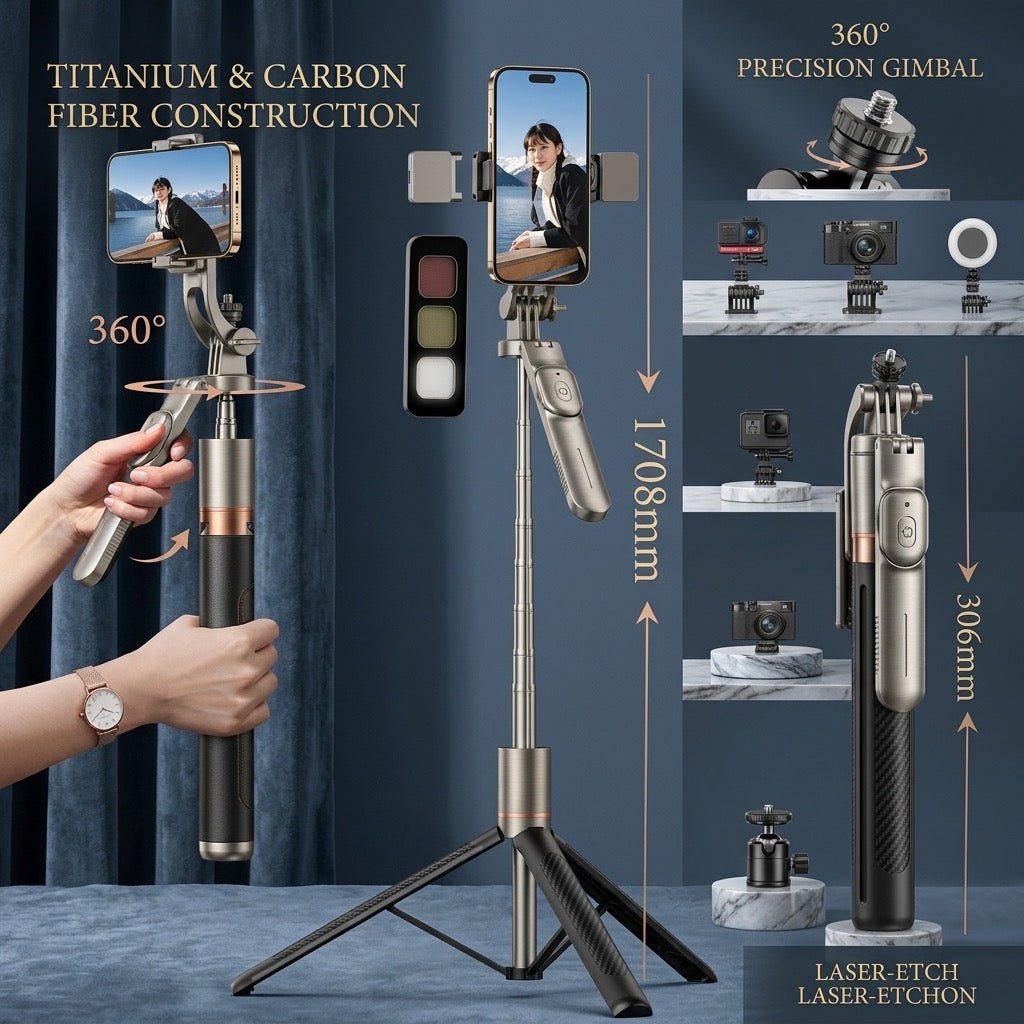 Selfie Stick Tripod with LED Light for Perfect Shots