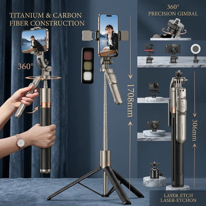 Selfie Stick Tripod with LED Light for Perfect Shots