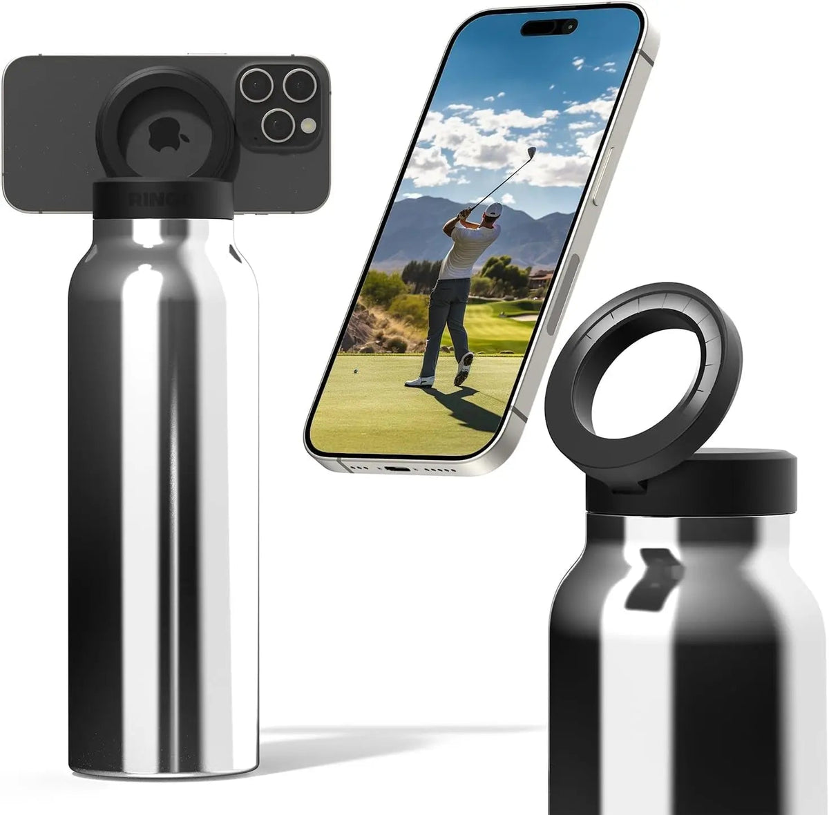 Insulated Water Bottle with Phone Mount