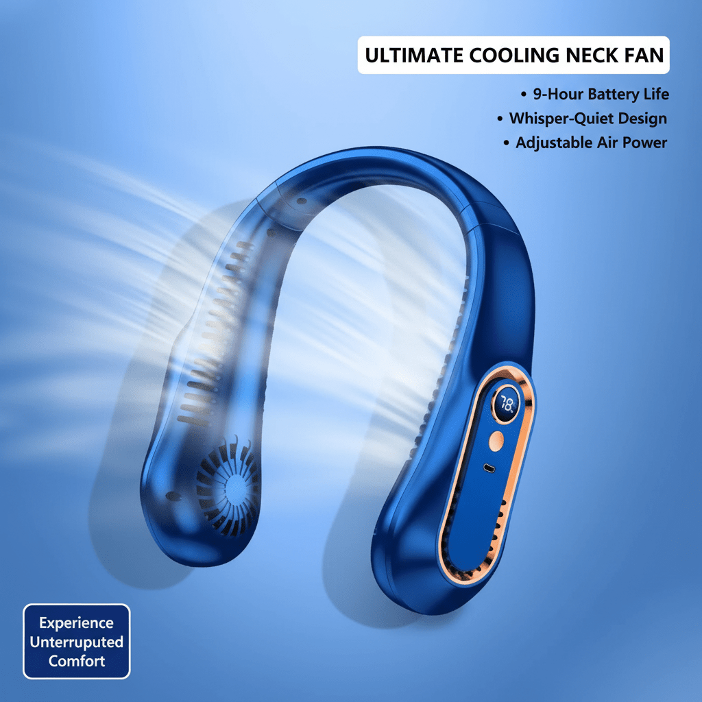 Hands-Free Bladeless Neck Fan  8000mAh, Silent Design