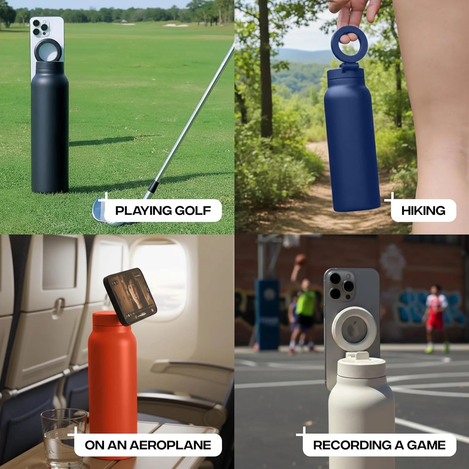 Insulated Water Bottle with Phone Mount